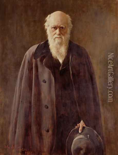 Portrait of Charles Darwin (1809-1882) 1883 Oil Painting - John Maler Collier