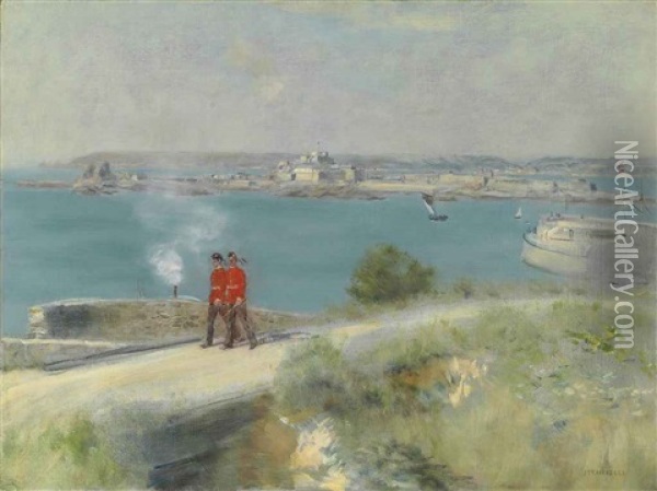 Soldiers In Jersey Oil Painting - Jean Francois Raffaelli