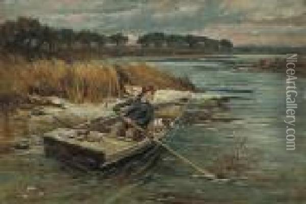 A Day On The River Oil Painting - John Emms