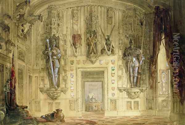 Abbotsford, the Hall, 1834 Oil Painting - David Roberts