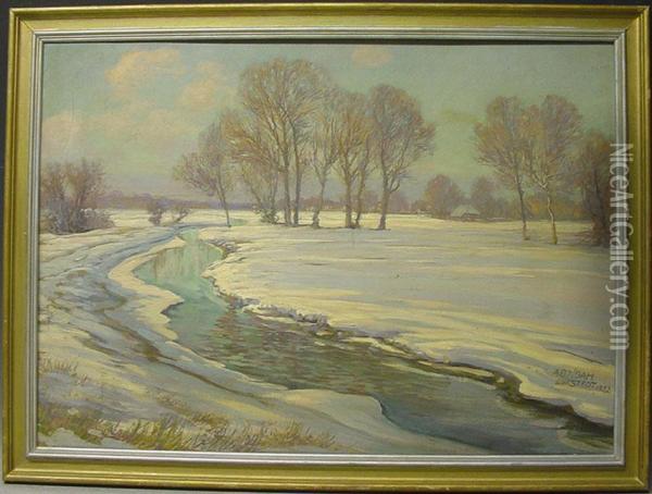 Winterlandschaft Bei Hamburg Oil Painting - Artur Oskar Alexander