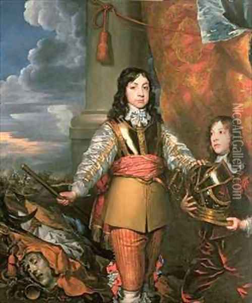 Charles II as Prince of Wales with a page Oil Painting - William Dobson