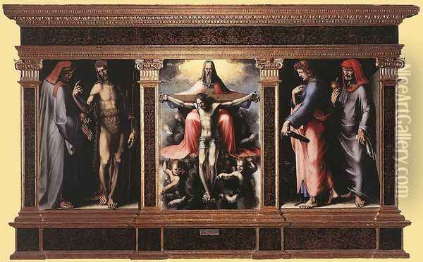 Trinity Oil Painting - Domenico Beccafumi