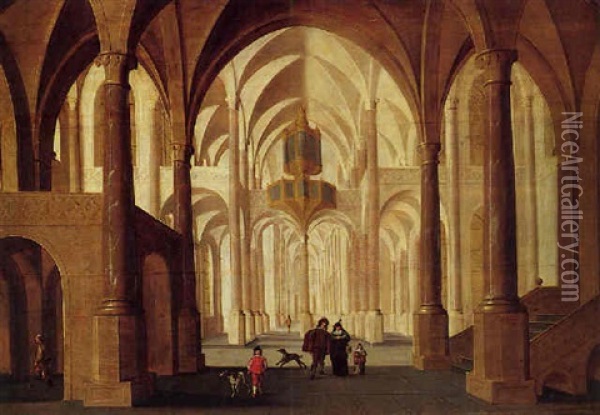 Een Kerkinterieur Oil Painting - Hans Jurriaensz van Baden