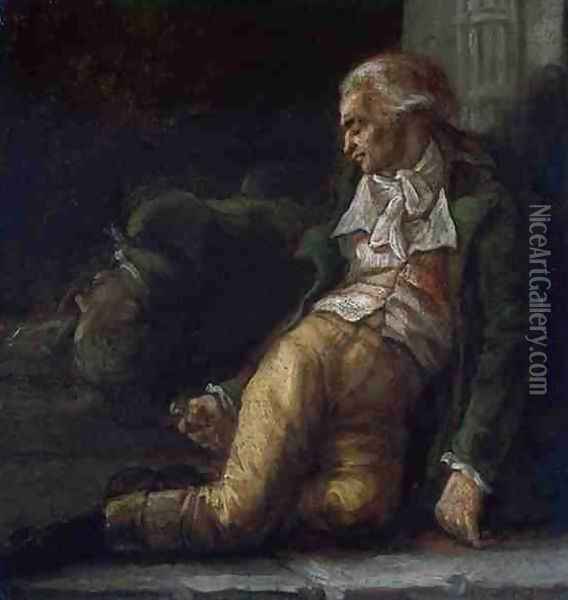 The Death of Goujon, c.1830 Oil Painting - Charles Raymond Chabrillac