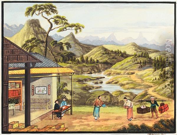 Tea Production, A Set Of Six Oil Painting - John Hamilton Mortimer Lanyon