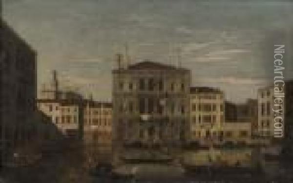 Vue Du Palais Balbi Sur Le Grand Canal Oil Painting - Apollonio Domenichini