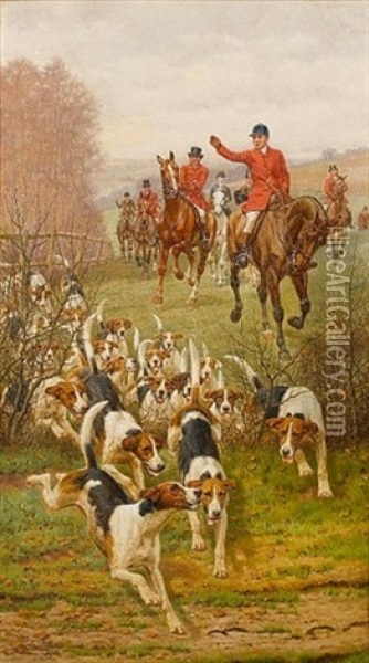 The Chase (+ The Kill; 2 Works) Oil Painting - Edward Algernon Stuart Douglas
