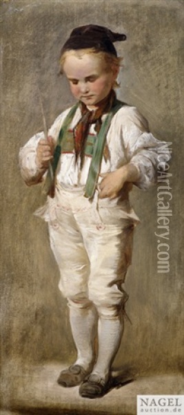 Bildnis Eines Jungen In Tracht Oil Painting - Jakob Gruenenwald