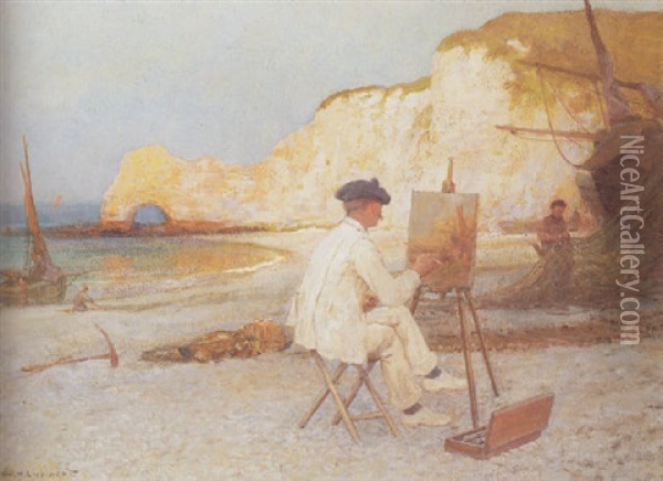 Outdoor Work (self-portrait In France) Oil Painting - William Henry Lippincott