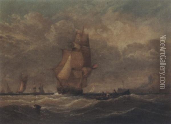 Clipper At Full Sail Oil Painting - Edwin Hayes