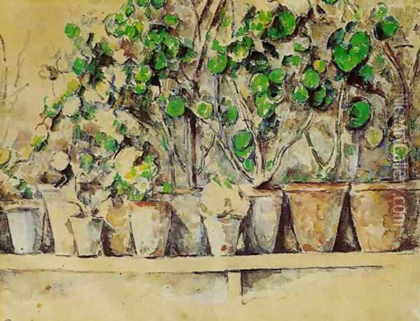 Pots of Flowers Oil Painting - Paul Cezanne