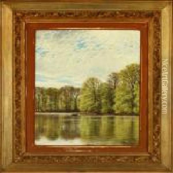 Lake Scenery,silkeborg Oil Painting - Vilhelm Georg Groth