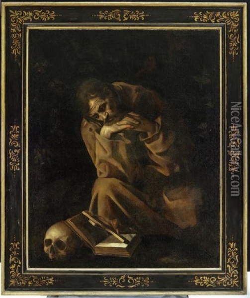 Saint Francis In Contemplation Oil Painting -  Caravaggio