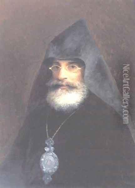 Portrait of Gabriel Aivazian the Artists brother Oil Painting - Ivan Konstantinovich Aivazovsky