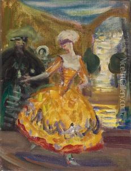 Maskierte Tanzerin Oil Painting - Franz Skarbina