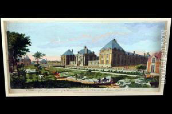 A View Of The Royal Palace Of Monceaux Oil Painting - Jean-Baptiste Rigaud