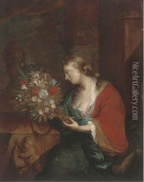 Portrait Of A Lady Oil Painting - Adriaen Van Der Werff