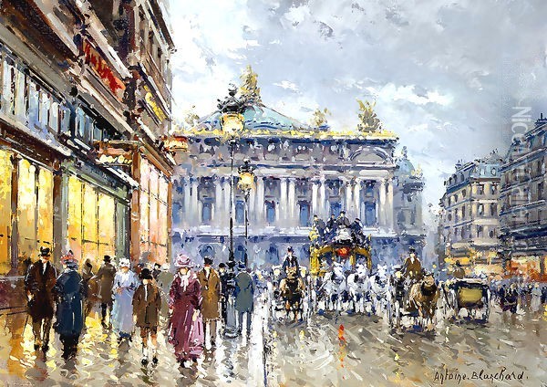 Avenue de l Opera Oil Painting - Agost Benkhard