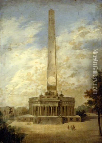 Design For The Washington National Monument Oil Painting - Asa Coolidge Warren