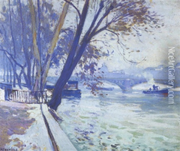 Paris: Le Pont Du Carroussel Oil Painting - Paul Madeline