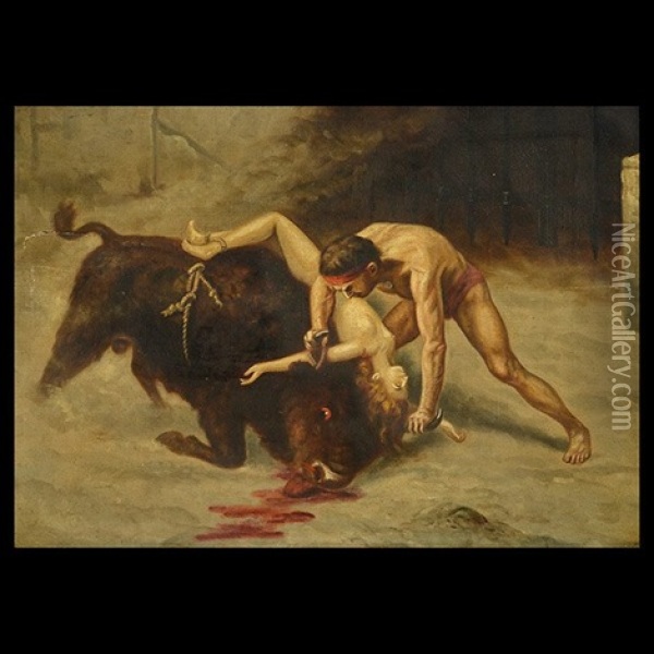 Bull Fighter Oil Painting - Astley David Middleton Cooper