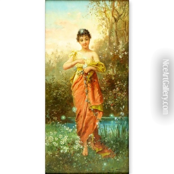 Lady In The Garden Oil Painting - Joseph Bernard
