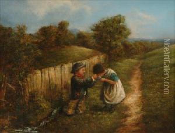 Children Oil Painting - William Bromley