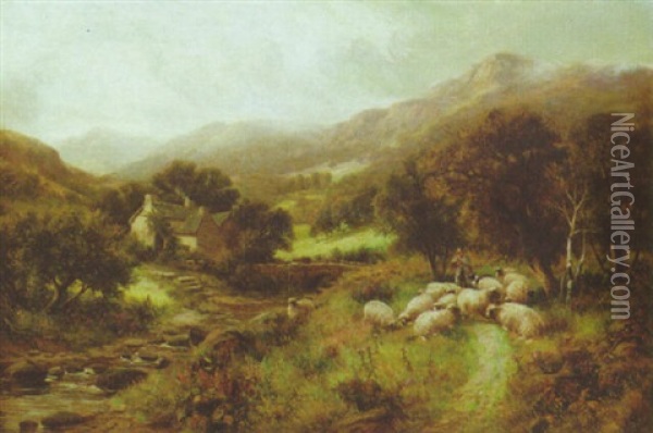 Shepherd's Return Home Oil Painting - George Shalders