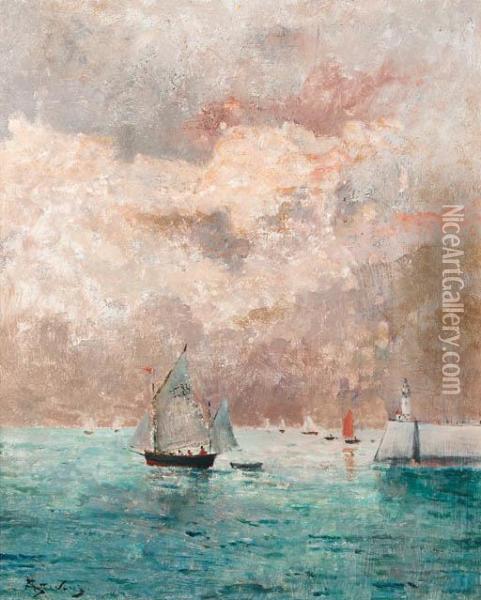 Shipping At Sea Oil Painting - Aime Stevens
