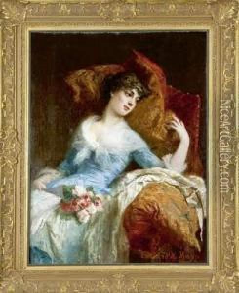 Jeune Femme Alanguie Sur Un Fauteuil Oil Painting - Edward Harrison May