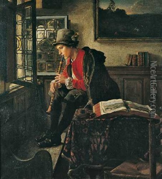 Der Klarinettenspieler Oil Painting - Claus Meyer