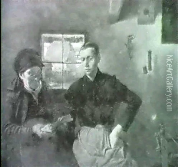 In Der Stube Oil Painting - Karl-Johann Becker-Gundahl