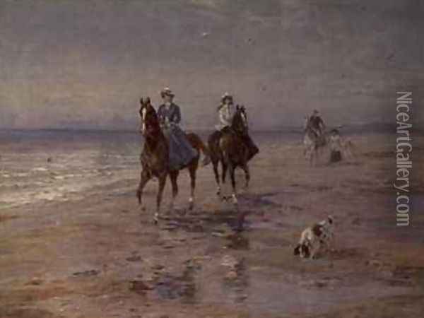 A Ride on the Beach Dublin Oil Painting - Heywood Hardy