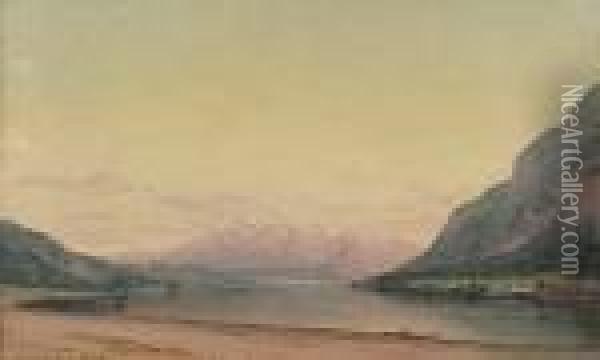 View Up The Columbia River Oil Painting - James Everett Stuart