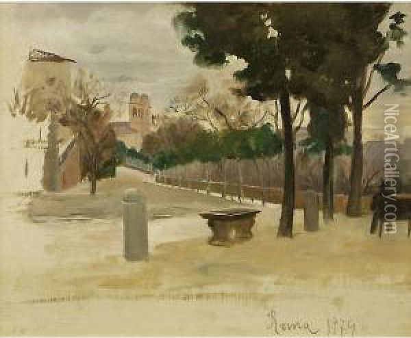 Passeggiata A Roma Oil Painting - Giuseppe Barison