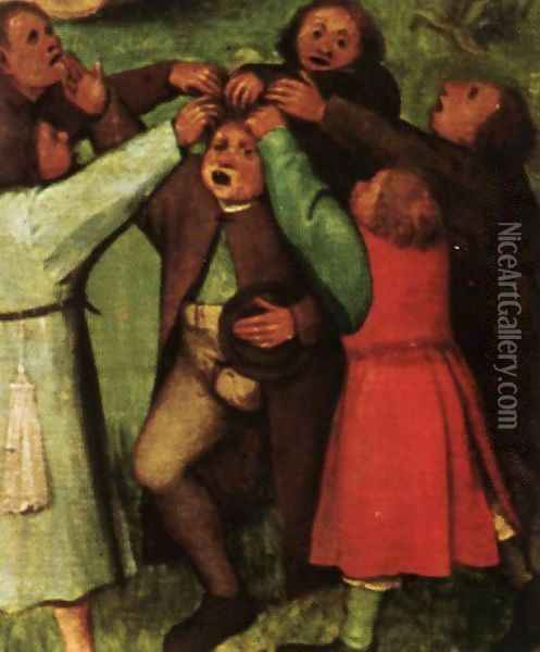 Children's Games (detail) 1559-60 11 Oil Painting - Jan The Elder Brueghel