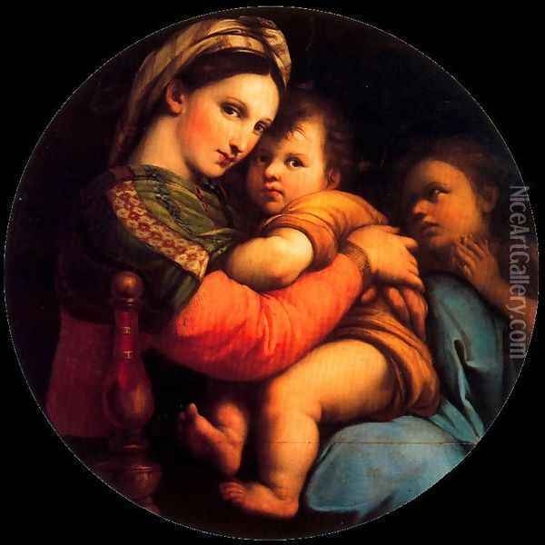 Madonna on the chair (Copy from Rafaello) Oil Painting - Anton Raphael Mengs