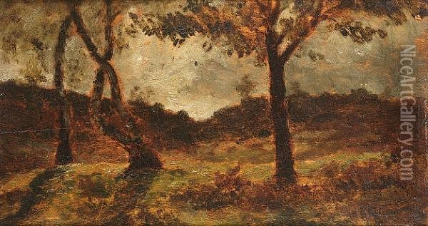 Study Of Trees, Fontainbleau Oil Painting - Narcisse-Virgile D Az De La Pena