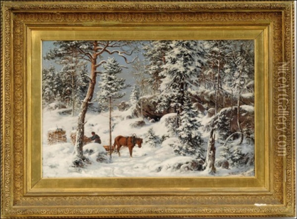 Metsamaa Hauhosta, Hameesta Oil Painting - Magnus Hjalmar Munsterhjelm