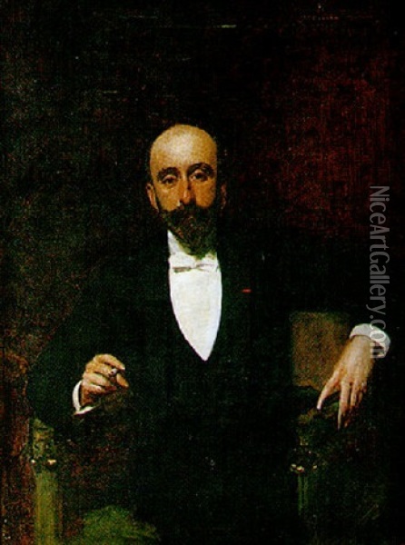 Portrait D'alexandre Billotte, Secretaire General De La Banque De France Oil Painting -  Carolus-Duran