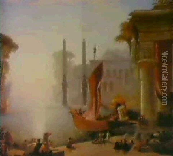 The Embarkation Of Cleopatra On The Cydnus Oil Painting - Francis Danby
