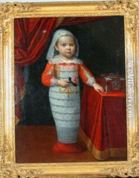 Portrait Of A Child Oil Painting - Juan Pantoja de la Cruz