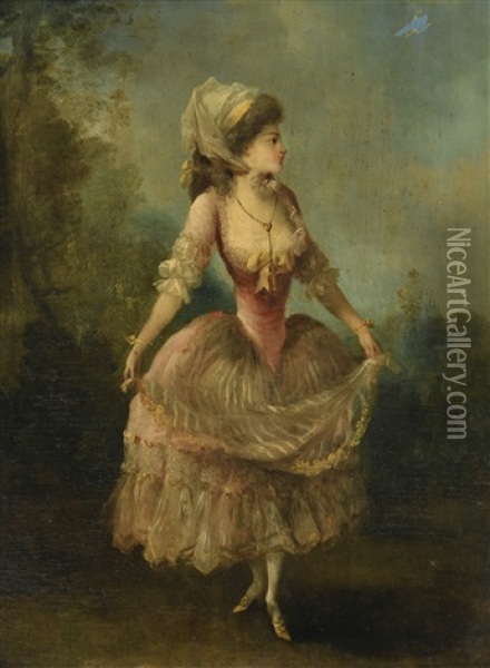 Dancing Girl Oil Painting - Jean-Frederic Schall