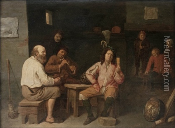 Sisakuva Majatalosta (scene From The Tavern) Oil Painting - David Ryckaert III