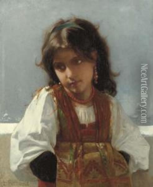 The Italian Girl Oil Painting - Leon-Jean-Basile Perrault