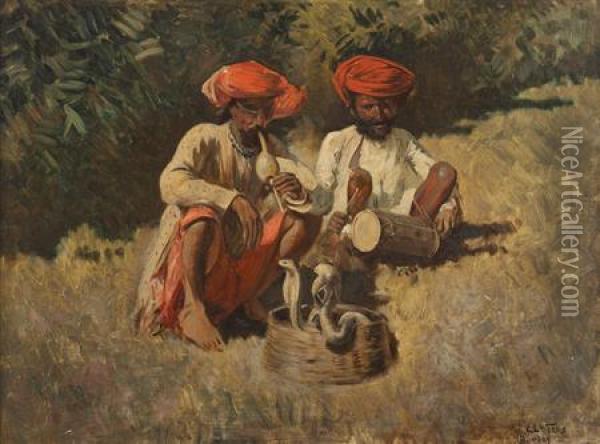 Snake Charmers Oil Painting - Edwin Lord Weeks