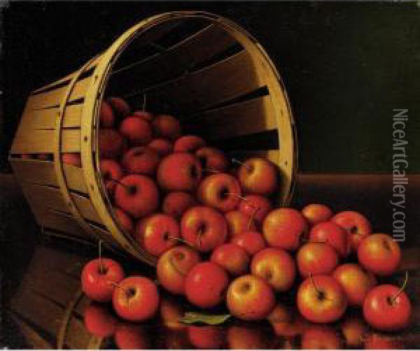 A Basket Of Apples Oil Painting - Levi Wells Prentice