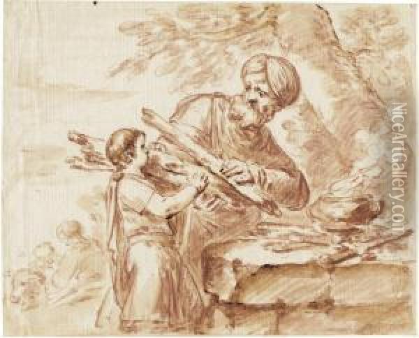 Abraham Und Isaak Oil Painting - Christian Bernhard Rode