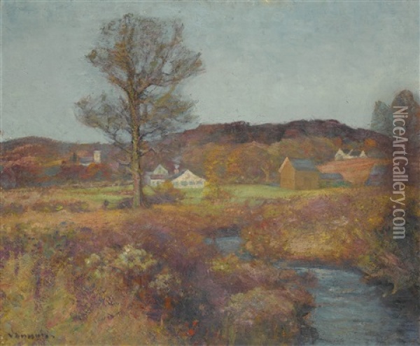 New England Valley Oil Painting - Robert Vonnoh